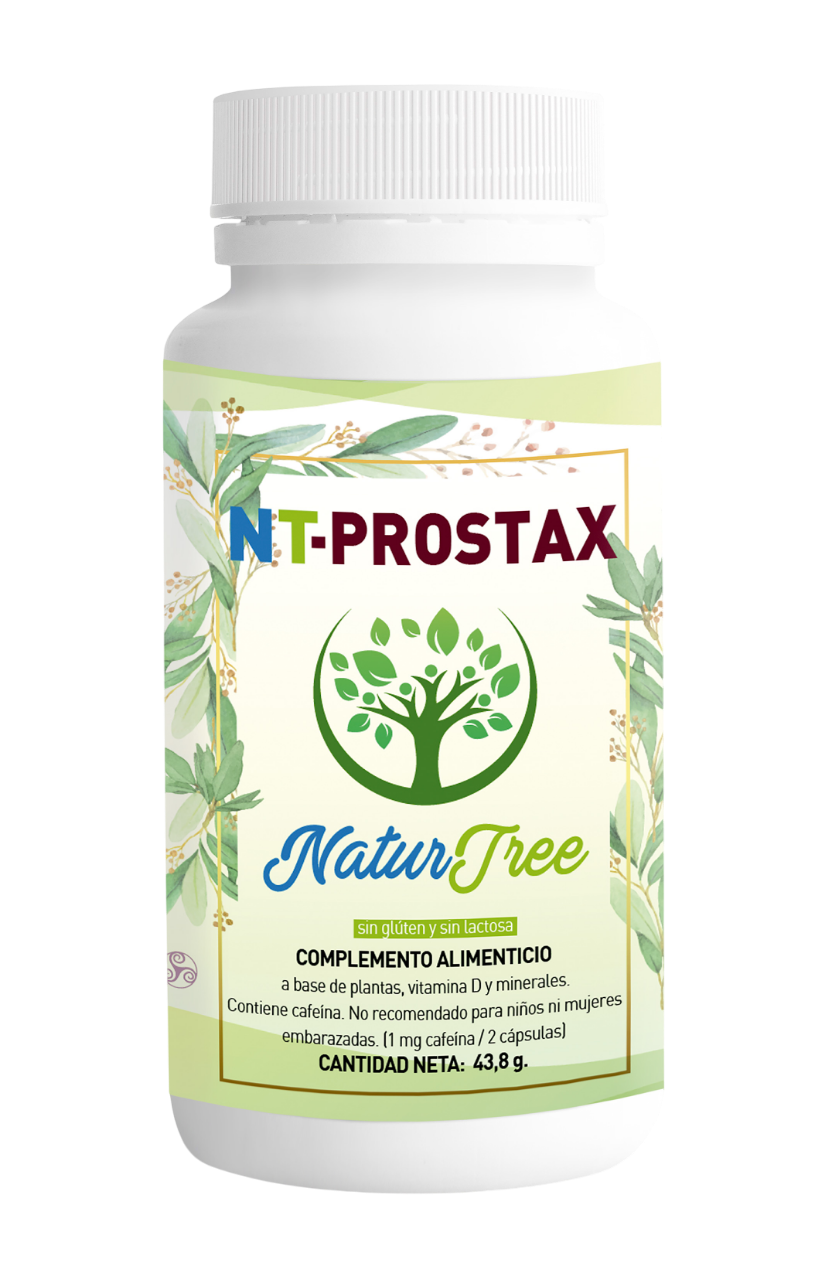 NT-Prostax de NaturTree, complemento alimenticio para bienestar masculino con extractos vegetales, zinc, selenio y vitamina D3